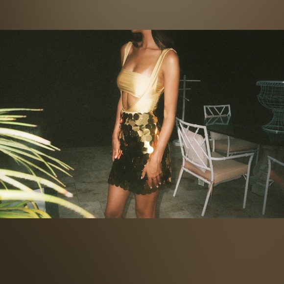 Mariandree Gaitan Aislinn Mini Skirt - Gold - Picture 2 of 2